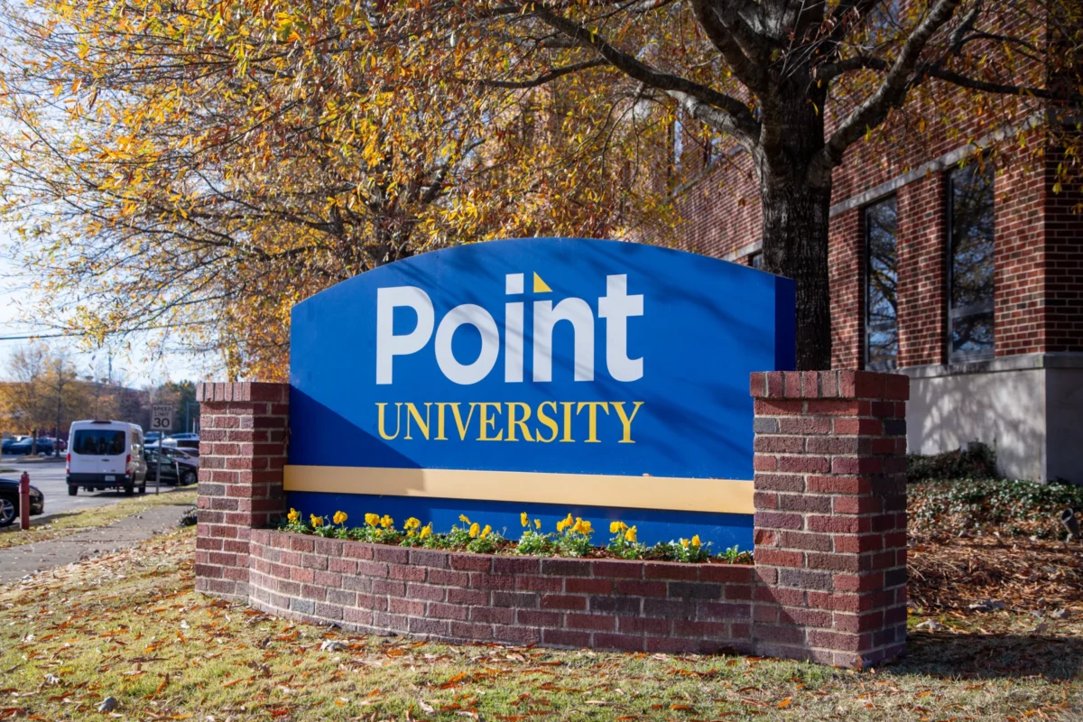 Point University sign