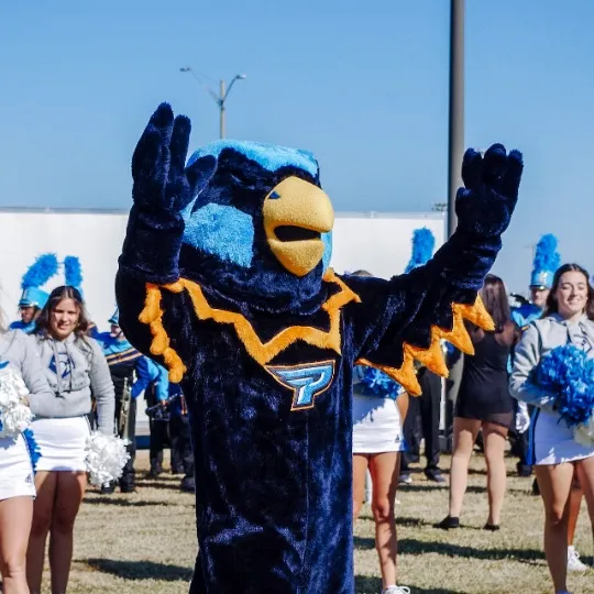 Charger the mascot at homecoming