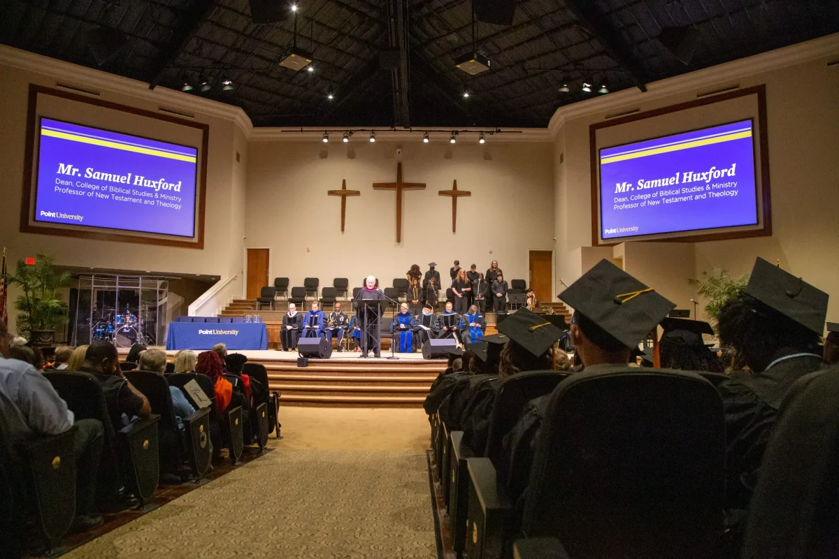 Wye Huxford speaking at graduation