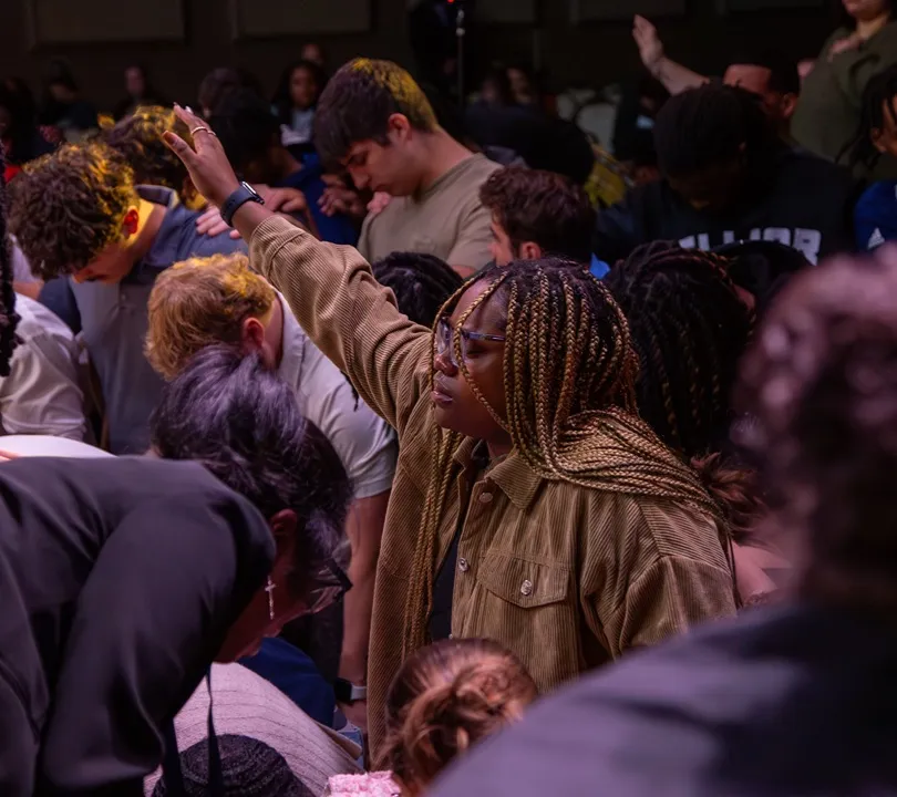 Students worshiping at chapel